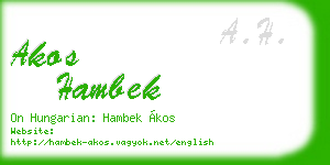 akos hambek business card