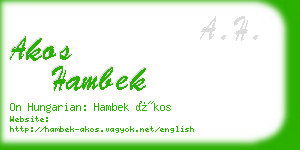 akos hambek business card